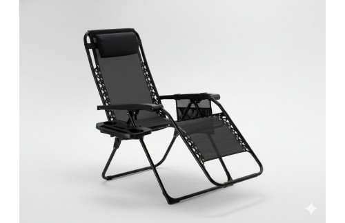 Vrtni ležaljka Ridi (crna/natur)