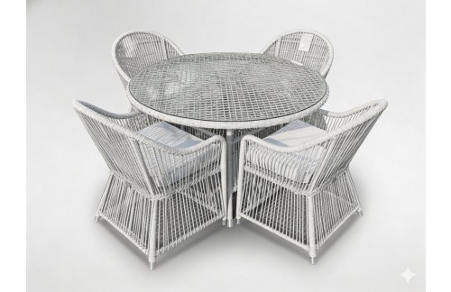 Vrtni set Rana (siva, 4 fotelje i stolić)