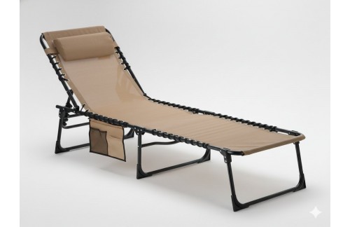 Sklopivi vrtni krevet Bolon s džepom (krem)