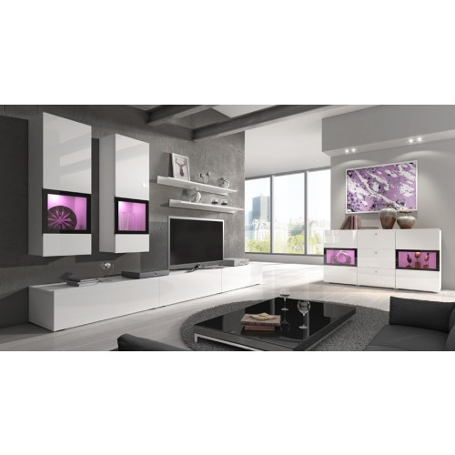 Dnevni boravak Baros (bijela, visoki sjaj)