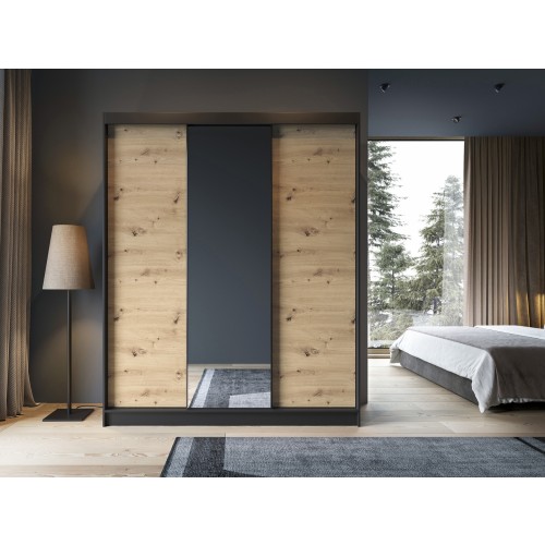 ORMAR ESVILLE S KLIZNIM VRATIMA I OGLEDALOM - 180 CM