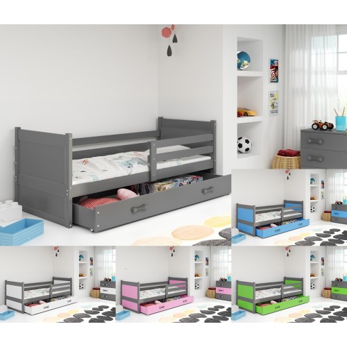 Krevet RICO 90x200 s ladicom + GRATIS ležište -GRAFIT (VIŠE BOJA)