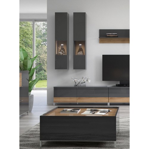 VISEĆA VITRINA RADDA ONYX SA RASVJETOM