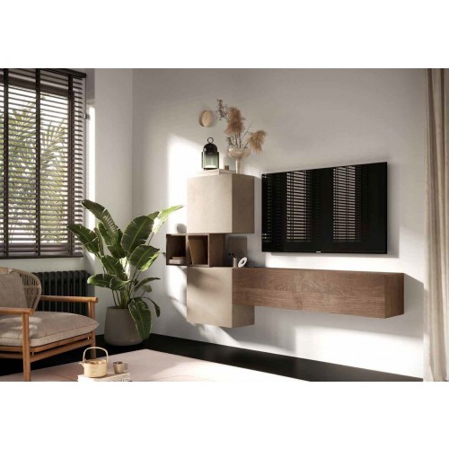 Zidna TV jedinica s modulima, duljina 222 cm, visina 175 cm - INFINITY 2.0 900053