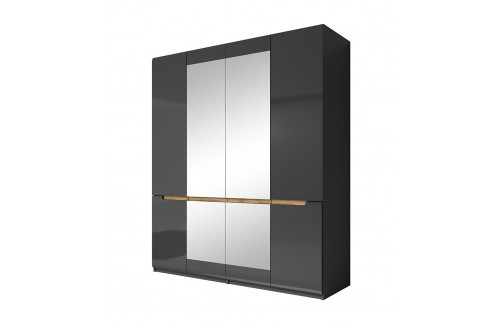 4-DIJELNI ORMAR HEKTOR - SIVA/SIVA VISOKI SJAJ