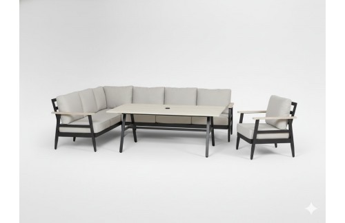 Aluminijast vrtni set Tavra (5-delni, bež)