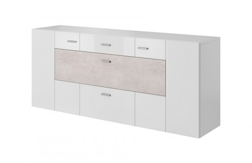 Komoda BEAUTY - Bijela/Beton 