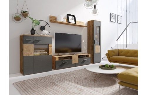 Dnevni boravak BONA - više boja -Crna/Hrast