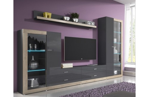 Dnevni boravak Tessa J10 (antracit, visoki sjaj)