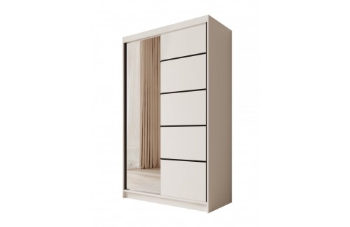 Klizni ormar Castello s ogledalom, 120 cm - BIJELA