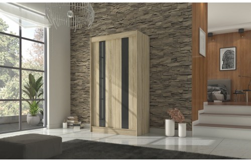 Klizni ormar KAREN s lakobel staklom 120 cm (više boja)