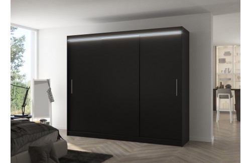 Klizni ormar s LED rasvjetom ANTOS 250 - CRNA