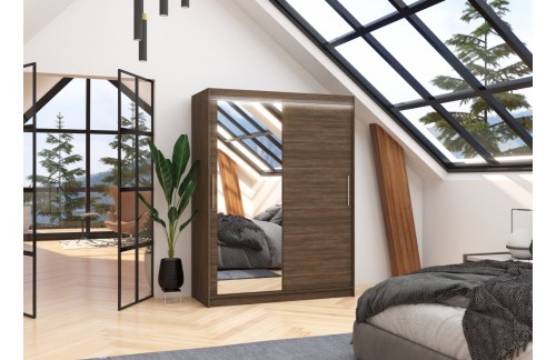 Klizni ormar s ogledalom i LED rasvjetom BIANCO 150