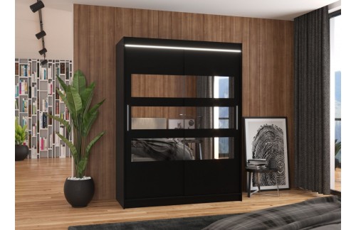 Klizni ormar s ogledalom i LED rasvjetom FLORENTO 150