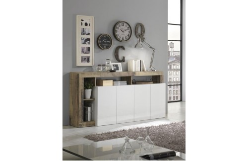 Elegantna bijela komoda s 4 vrata HAMBURG 209030-08P