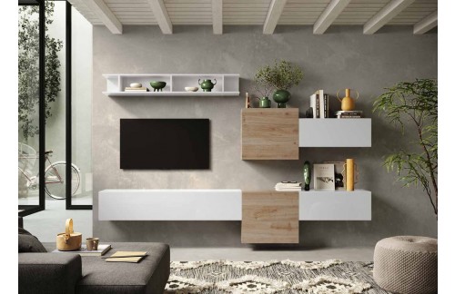Elegantni TV ormarić bijeli/hrast INFINITY 2.0 900022-BIK