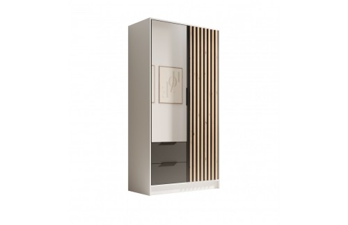 Garderobni ormar Neri 102 cm - BIJELA-CRNA