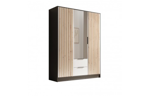 Garderobni ormar Neri 150.5 cm - CRNA-BIJELA