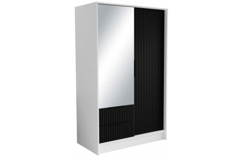 Garderobni ormar s ogledalom Norel 101 cm - BIJELA-CRNA