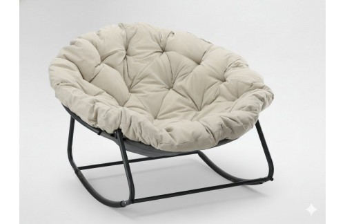 Gugalni fotelj Niva (svijetlo bež blazina, siva konstrukcija)