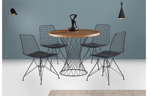 Blagovaonski stol Pola (Orah/Crna)