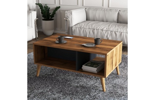 Klupski stolić Lamon (orah/antracit)