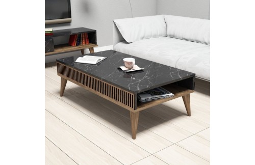 Klupski stolić Lavon (orah/crna)