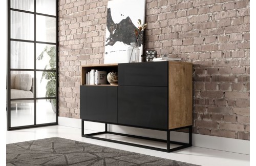 KOMODA AVORIO - HRAST/CRNA VISOKI SJAJ
