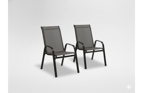 Komplet od 2 vrtne stolice Siven