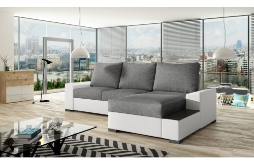 Kutna garnitura Negro s drvenom policom