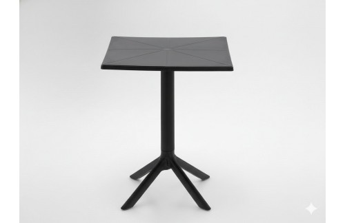 Kvadratna vrtna stolić Malan 60 x 60 cm (crna)