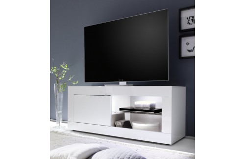 Mali bijeli TV ormarić s 1 vratima BASIC 209015-01