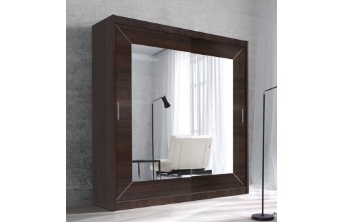 Klizni ormar s ogledalom ENZO (tamna sonoma hrast)-180 - AKCIJA