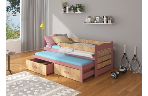 Dječji krevet TIARRO s ogradicom i madracima 87 cm (više boja)