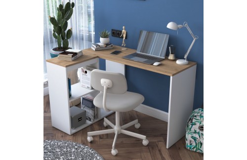 Radni stol Kavon (Hrast/Bijela)