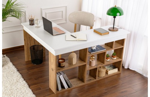 Radni stol Pilar (Bijela/Atlantski bor)