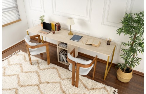 Pisaći stol Simar (Travertin/Zlatna)