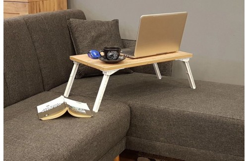 Pomoćni stolić za laptop Piran (Atlantski bor/Bijela)