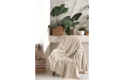 Dekorativni prekrivač MELI – bež