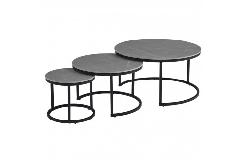 Set tri klupske stoli MOAN 2 (siva)