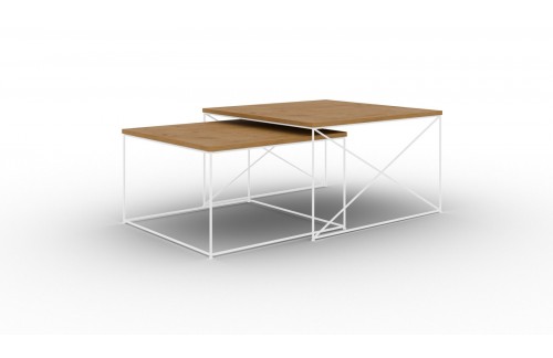 Moderna klupska stolić 2u1 Licco s metalnim nogama - BIJELA