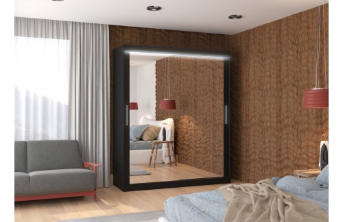 Spavaća klizna ormar ETTORE s ogledalom i LED svjetlom, 180 cm