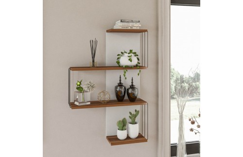 Zidna polica Deron (Bor/Bijela)