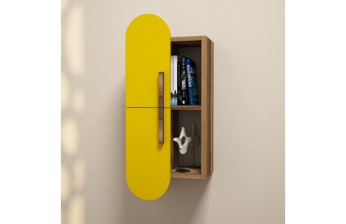 Zidna polica Gama (Orah/Žuta)