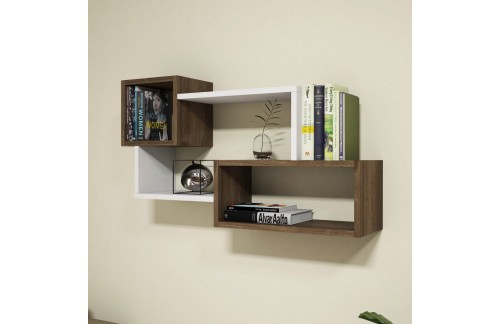 Zidna polica Janal (Bijela/Orah)