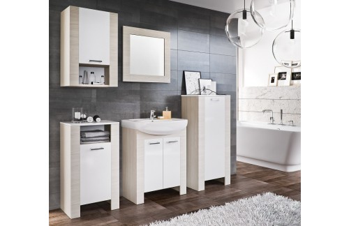 Kupaonski blok TALIA - Bijela/Hrast