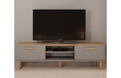 TV ORMARIĆ DENVER 160 CM - SIVA/HRAST 