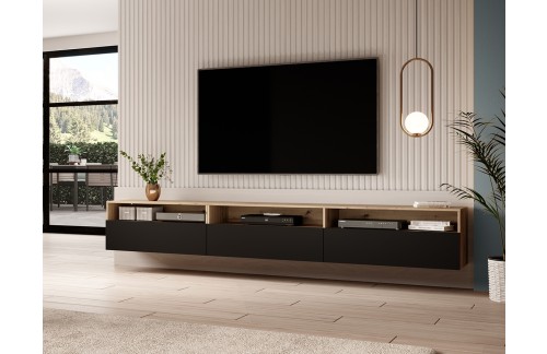 OTVORENA AMALAŽA VISEĆI TV ORMARIĆ BAROS - ARTISAN/CRNA MAT