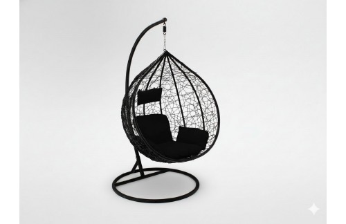 Viseća fotelja Narok (crna s črno jastukom)