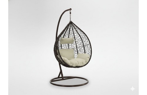 Viseća fotelja Neris (smeđa s bež jastukom)